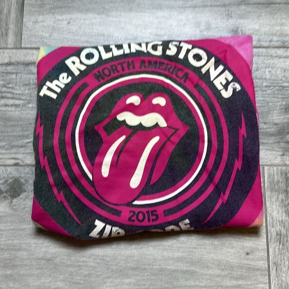 The Rolling Stones North America 2015 Zip Code Tour T-Shirt Size S